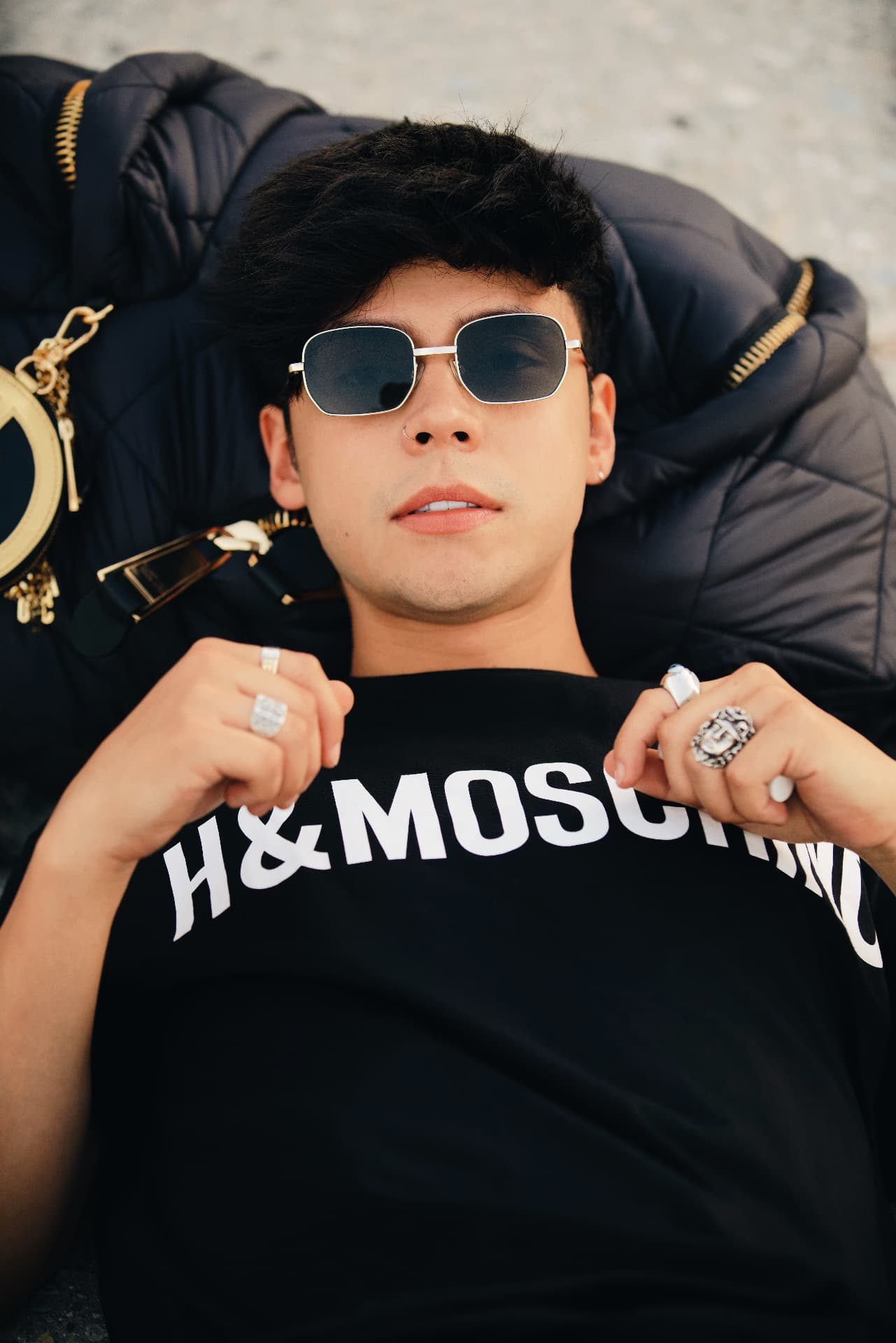 H&M x Moschino campaign portrait, close